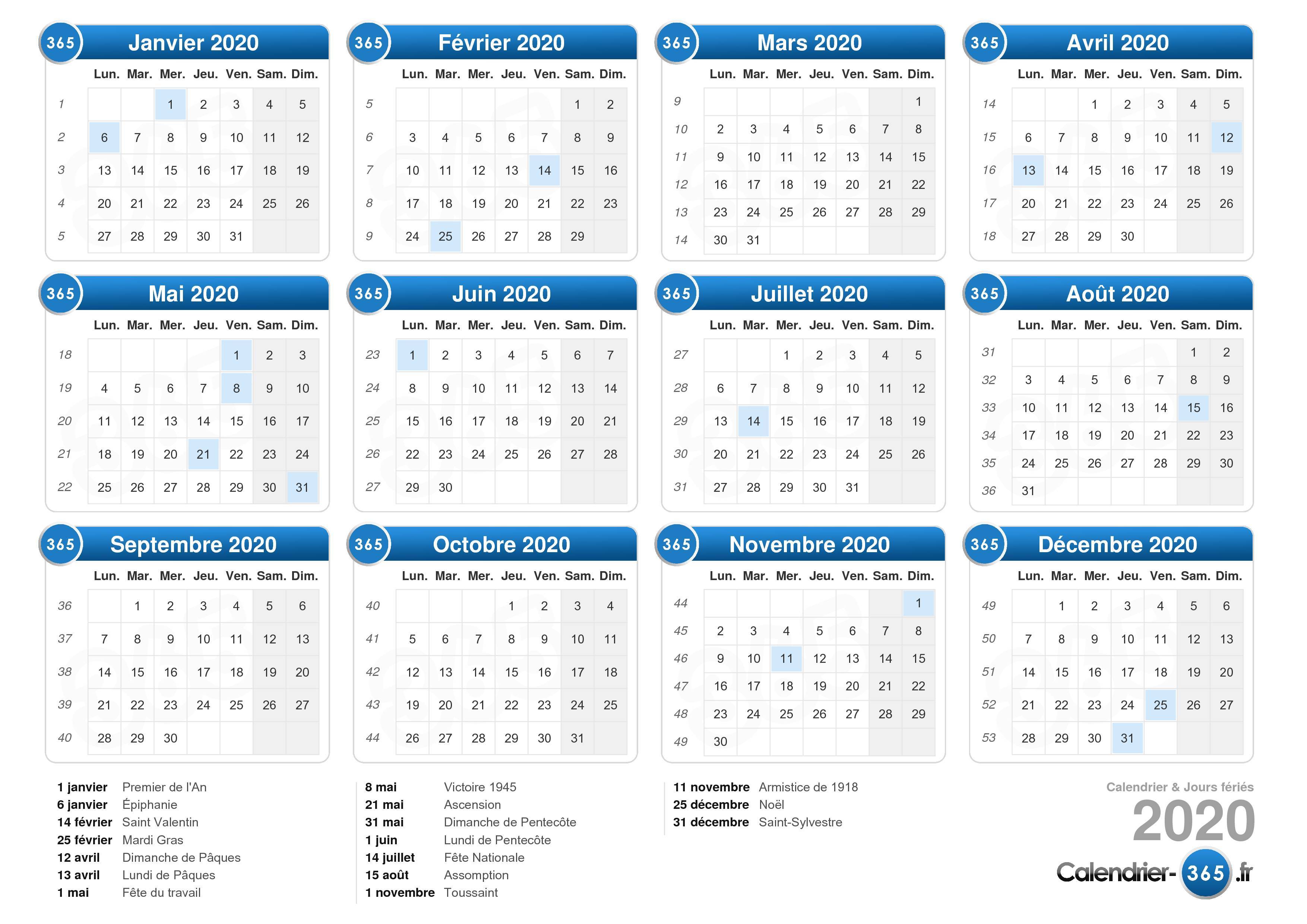 Planning Semaine 2020 Semainier Calendrier Hebdomadaire A Imprimer